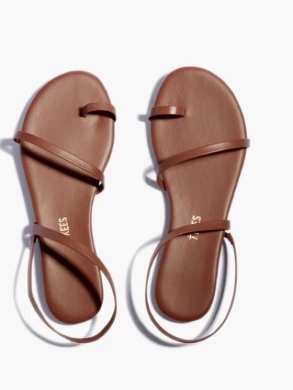 TKEES Mia Napa Heatwave Brown Minimal Strappy Sandals Discontinued color!